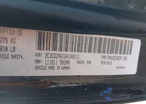 2016 Dodge Challenger Sxt Plus из США, поврежденный, VIN 2C3CDZAG1GH149111